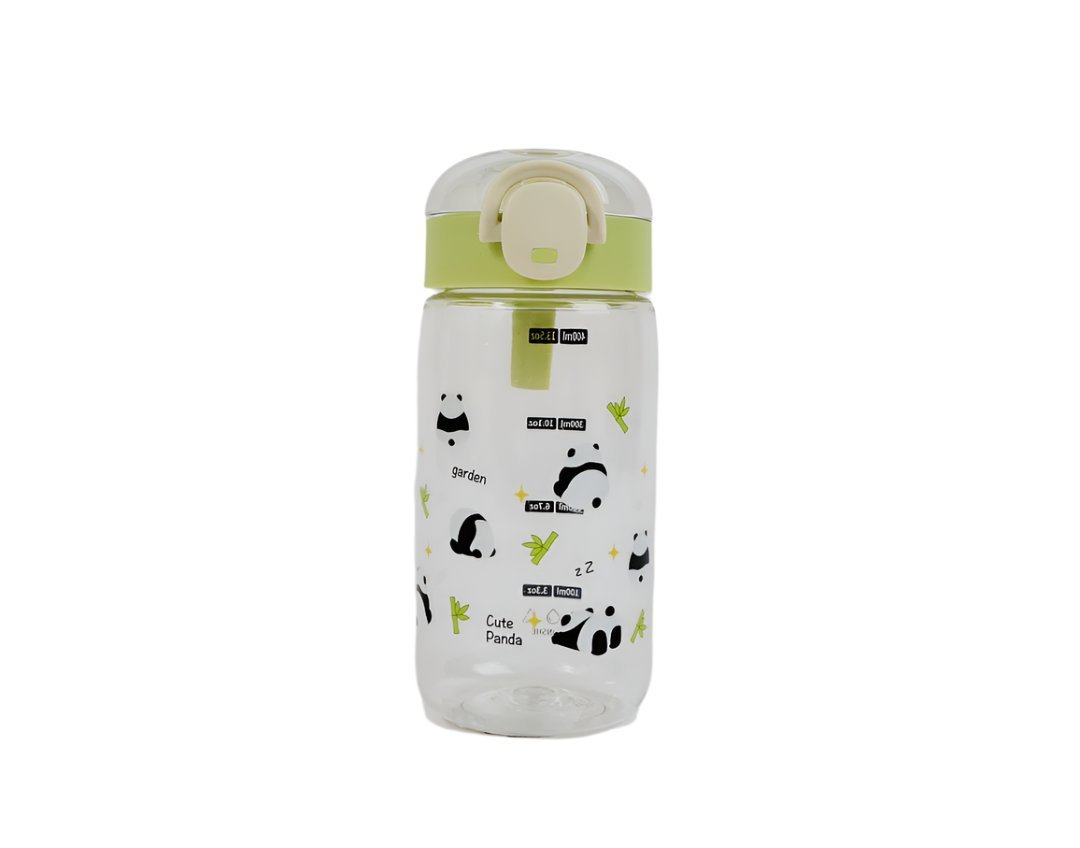 450ml Cute Panda Plastic Water Bottle with Snap Lid 4