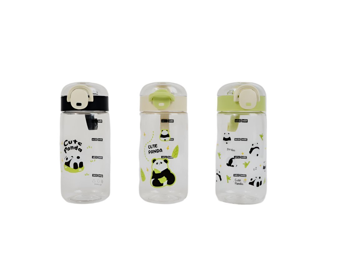 450ml Cute Panda Plastic Water Bottle with Snap Lid 6