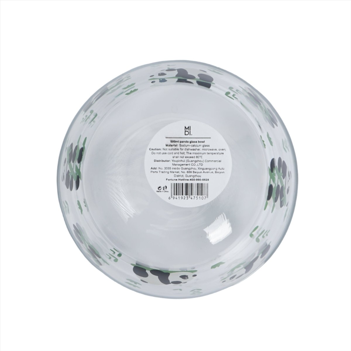 500ml Panda Glass Bowl - MIDI