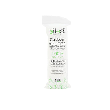 Cotton rounds package, 100% cotton, soft and gentle, 100 pieces