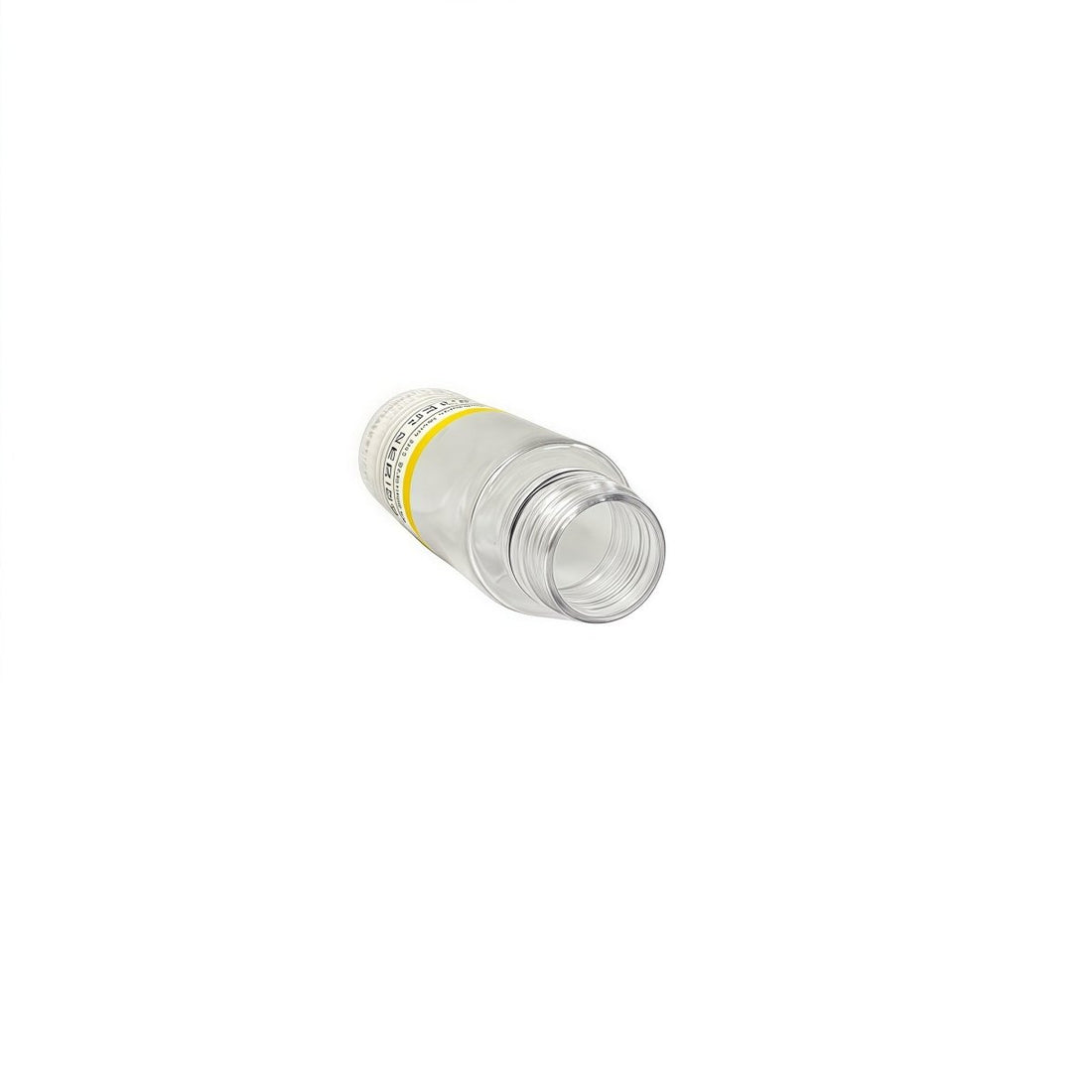 Clear empty 50 ml spray bottle cylinder with screw threads on top opening