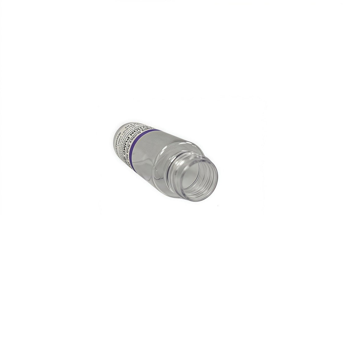 50 ml lotion pump spray bottle, translucent cylindrical container with ribbed cap