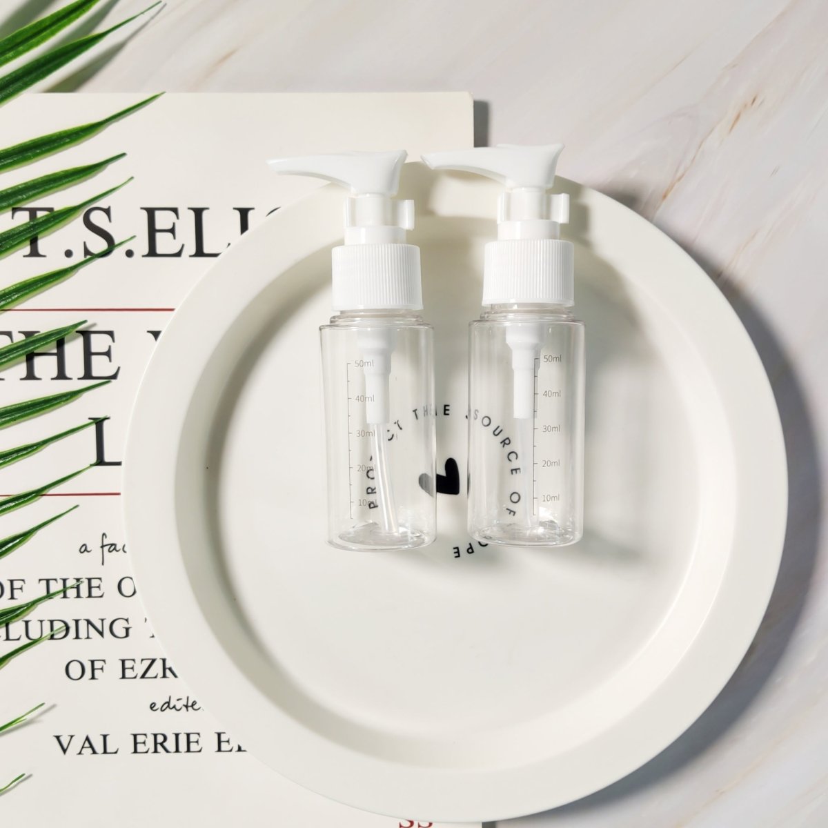 50ml Plastic Pump Bottles - Travel & Home Use - MIDI