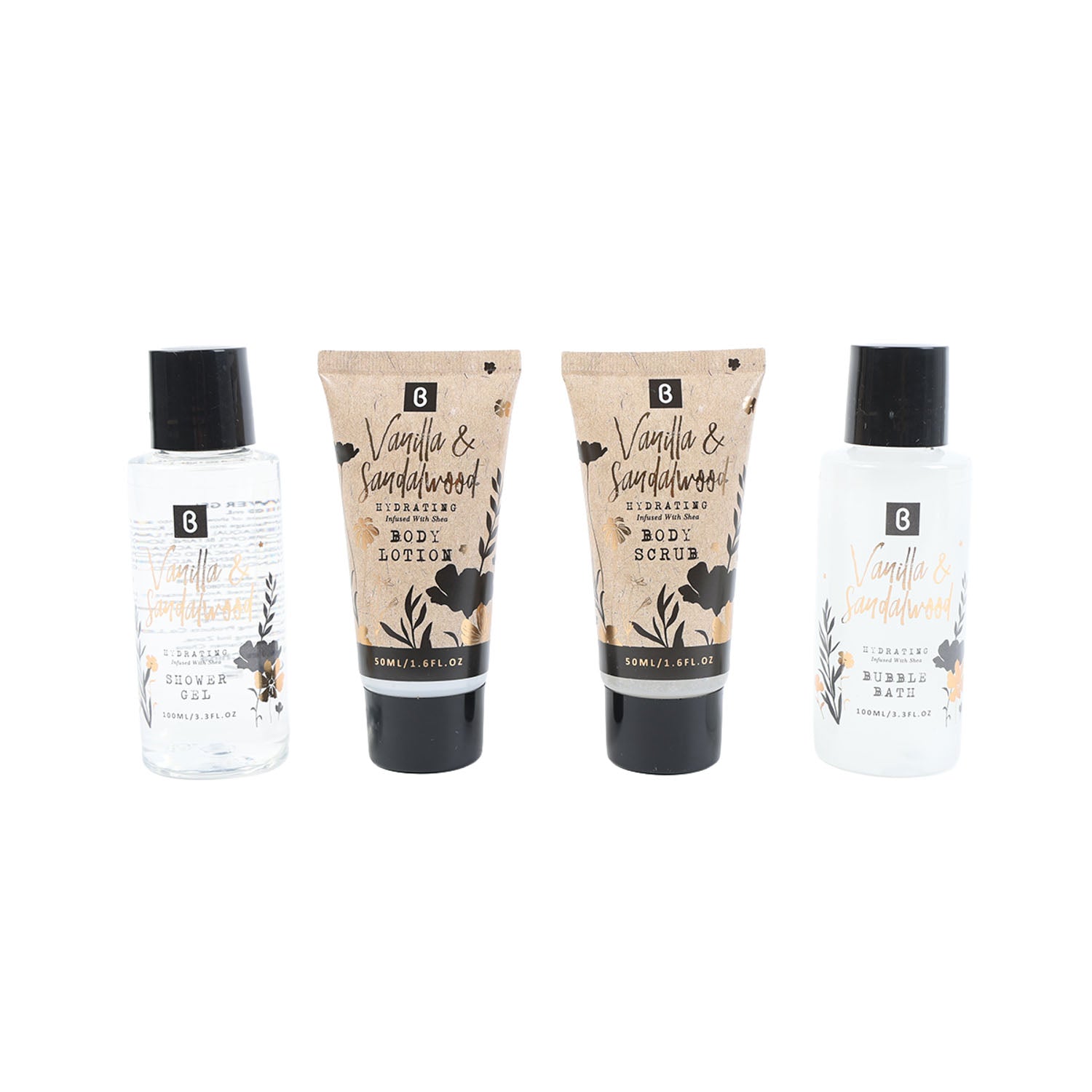 100ml bubble bath 50ml lotion 50ml body scrub