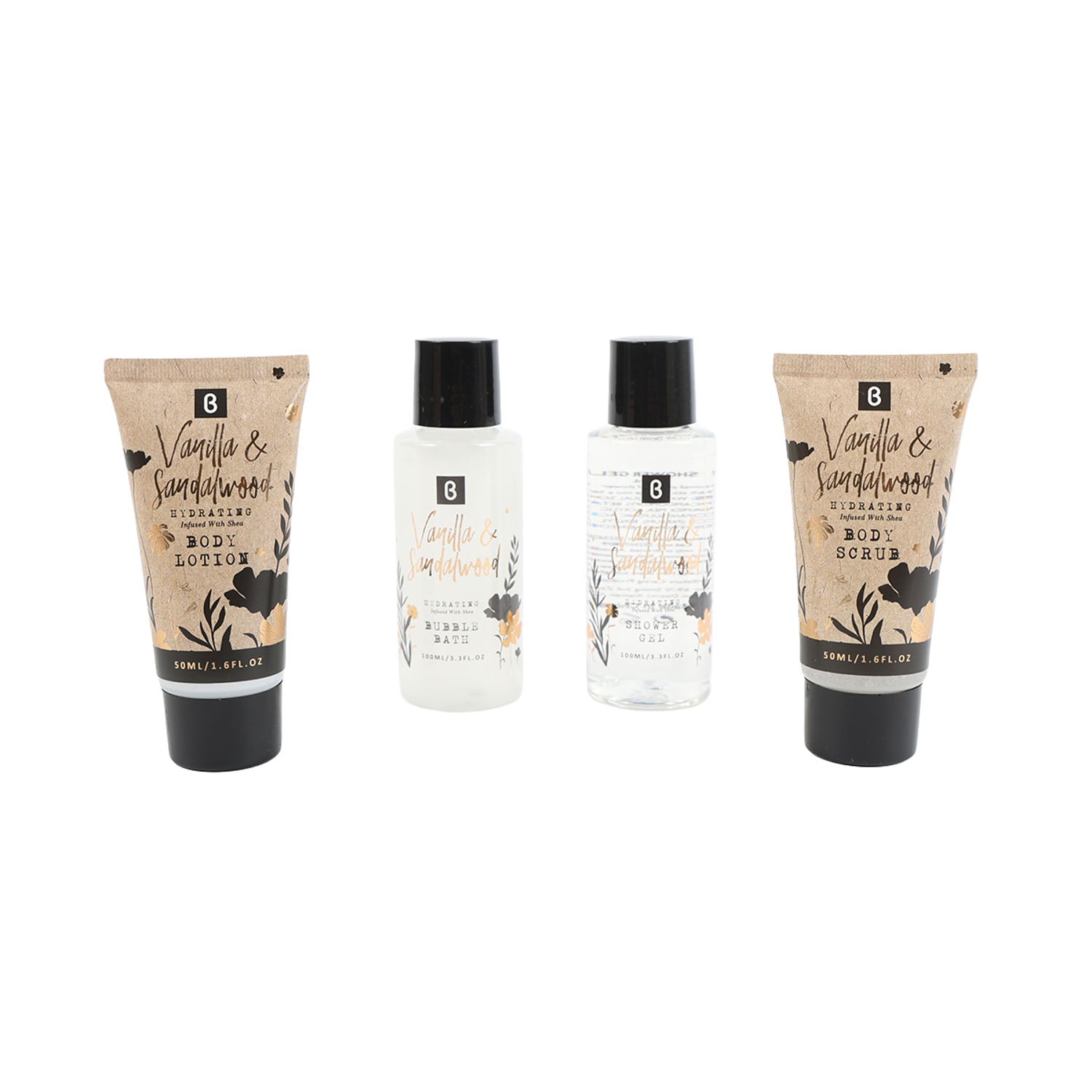 100ml bubble bath 50ml lotion 50ml body scrub
