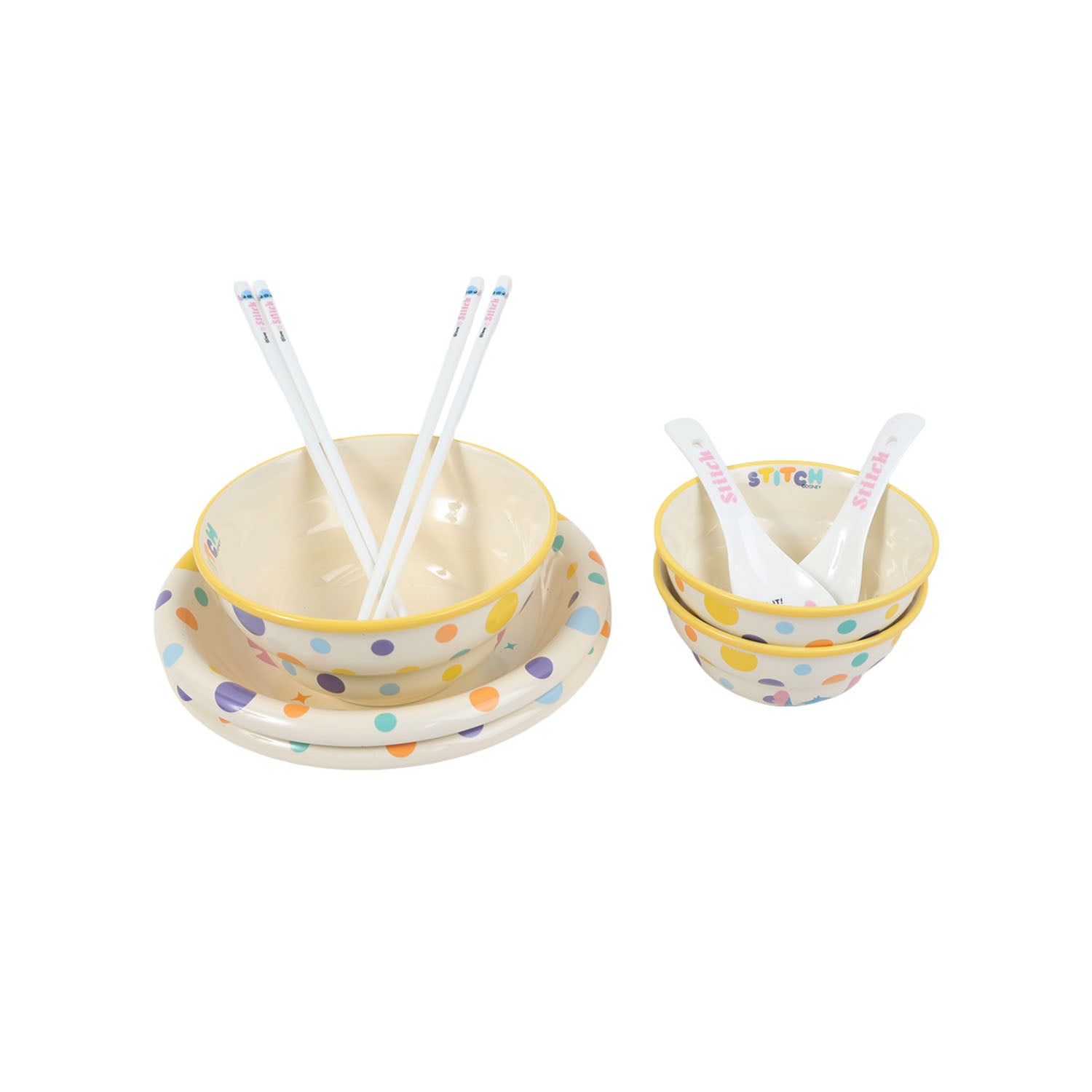 Two4.5-inch Bowls*26-inch Bowl*18-inchPlates*2,