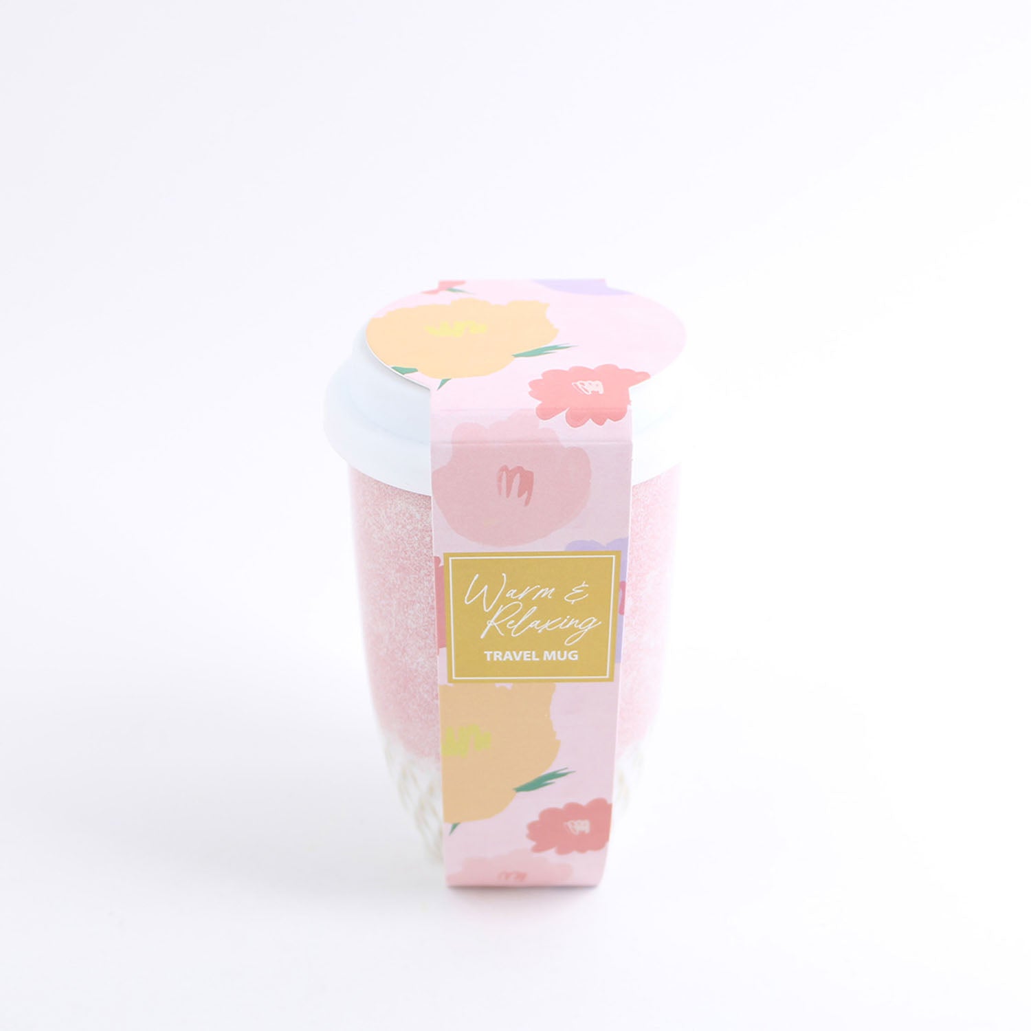 1pc travel mug with lid-printed card wrap