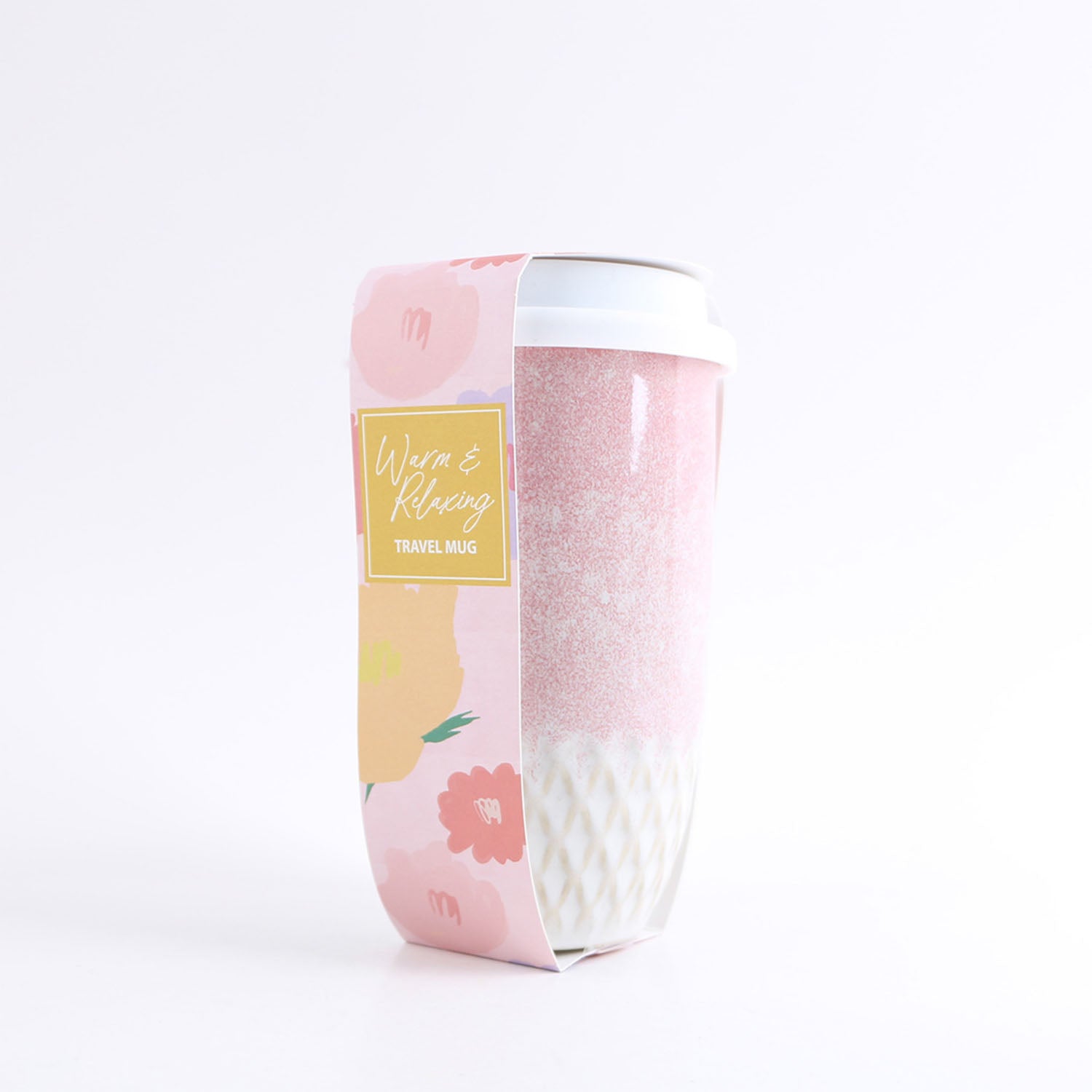 1pc travel mug with lid-printed card wrap