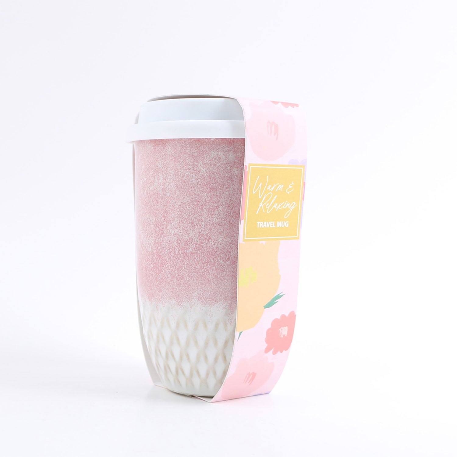 1pc travel mug with lid-printed card wrap