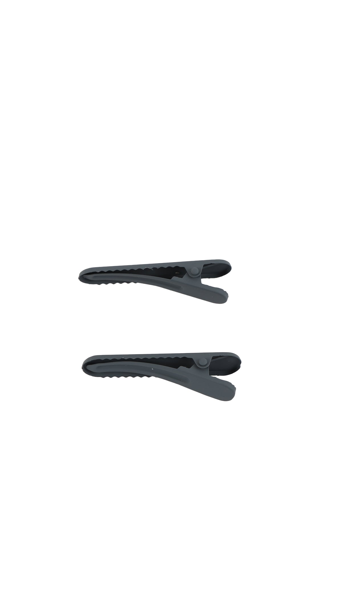 Black hair clips with anti-slip grip, two side-by-side clips
