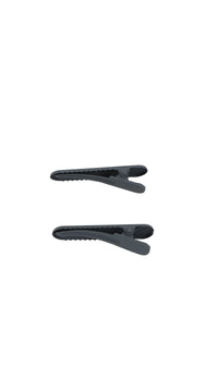 Black hair clips with anti-slip grip, two side-by-side clips