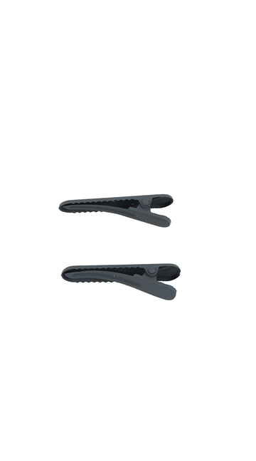Black hair clips with anti-slip grip, two side-by-side clips