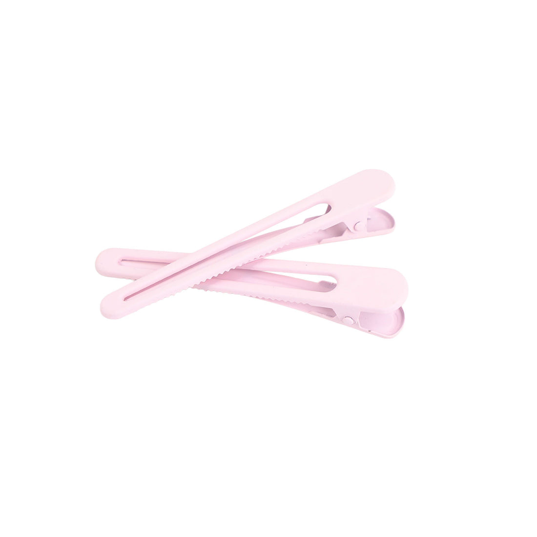 Light pink snap hair clips with teeth, two-piece set