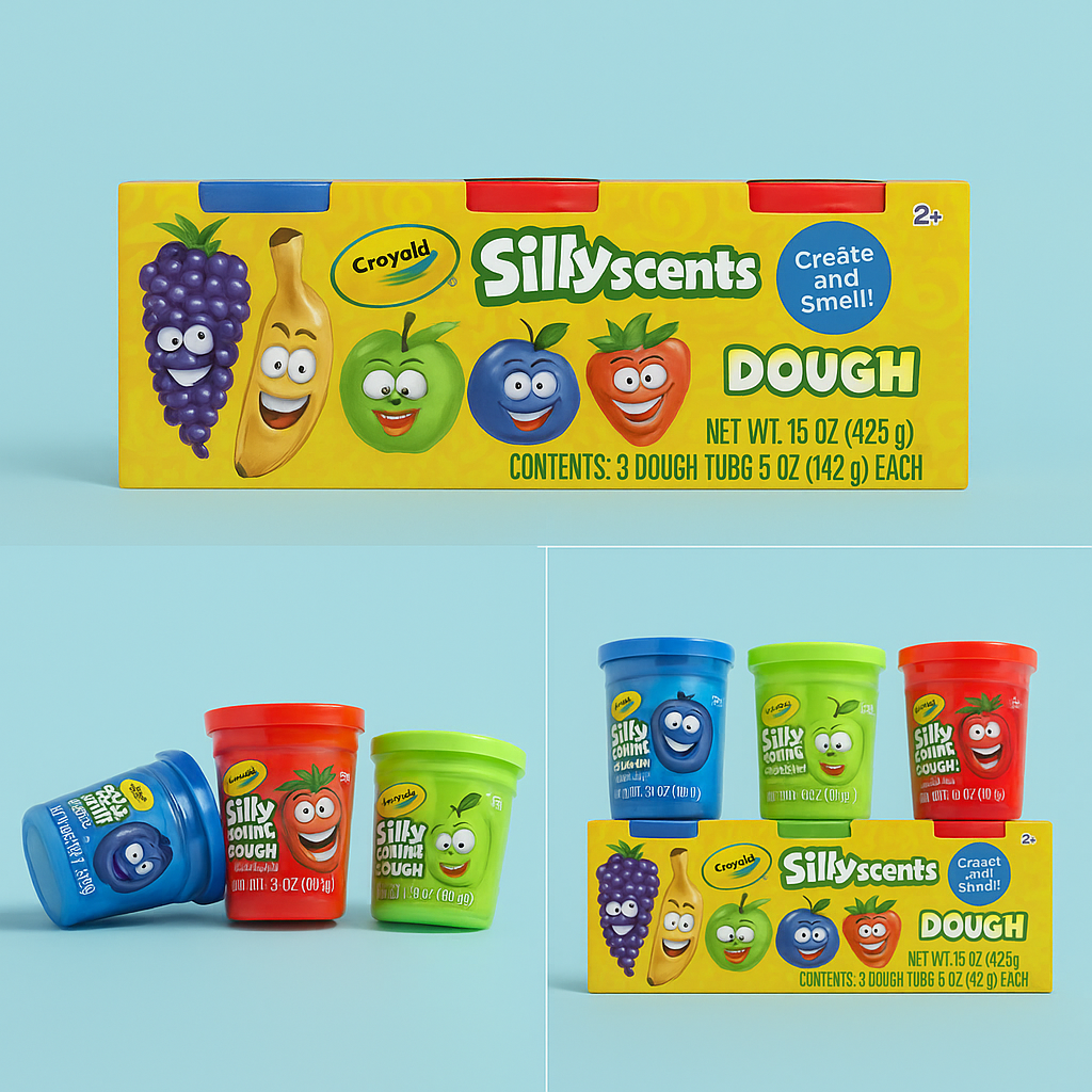CRAYOLA SILLY SCENTS 3 X 5 OZ SCENT DOUGH COOR BOX
