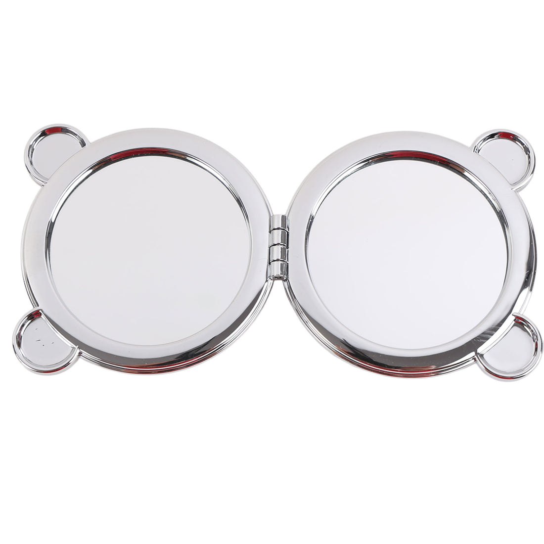 Panda head double mirror with two round chrome frames and blank reflective panels