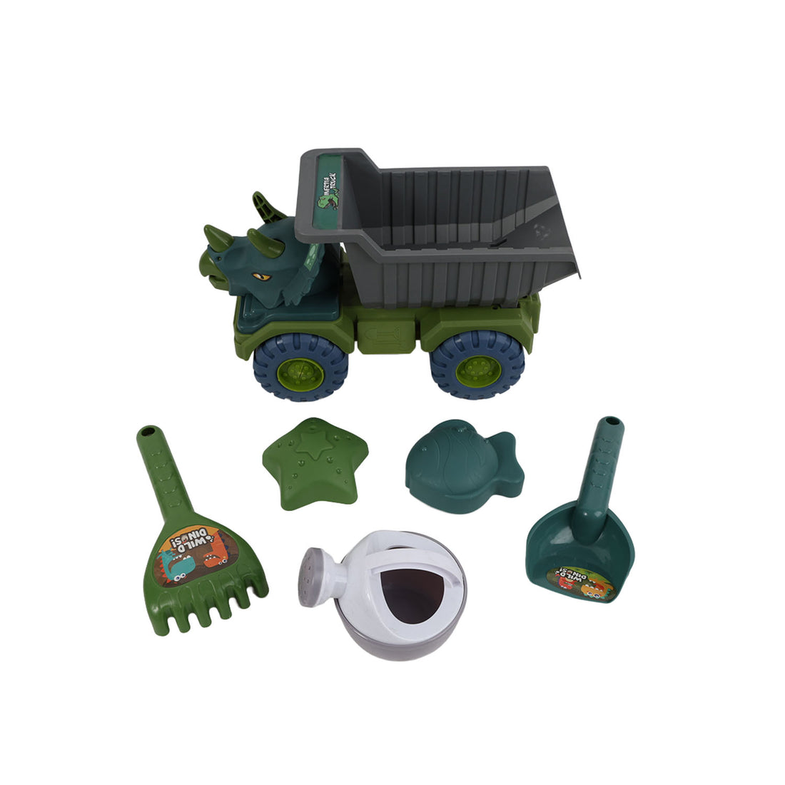 Beach Dinosaur Car 6pcs (2 hybrid, sliding)