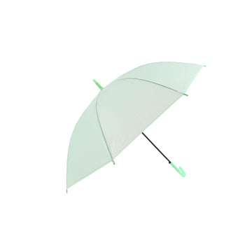 Light green long-handle umbrella with curved canopy and matching handle