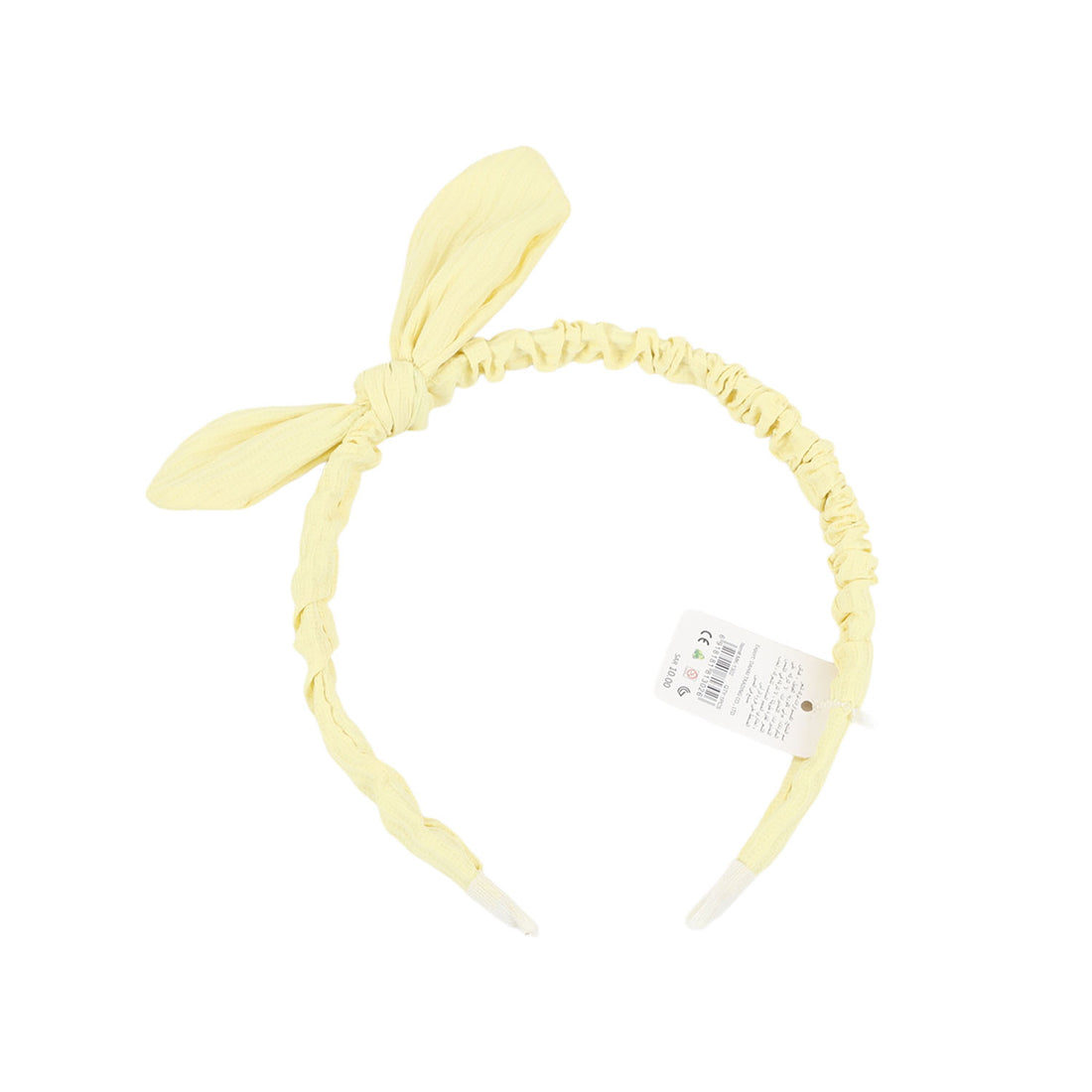 Yellow fabric headband with bow and ear-like details