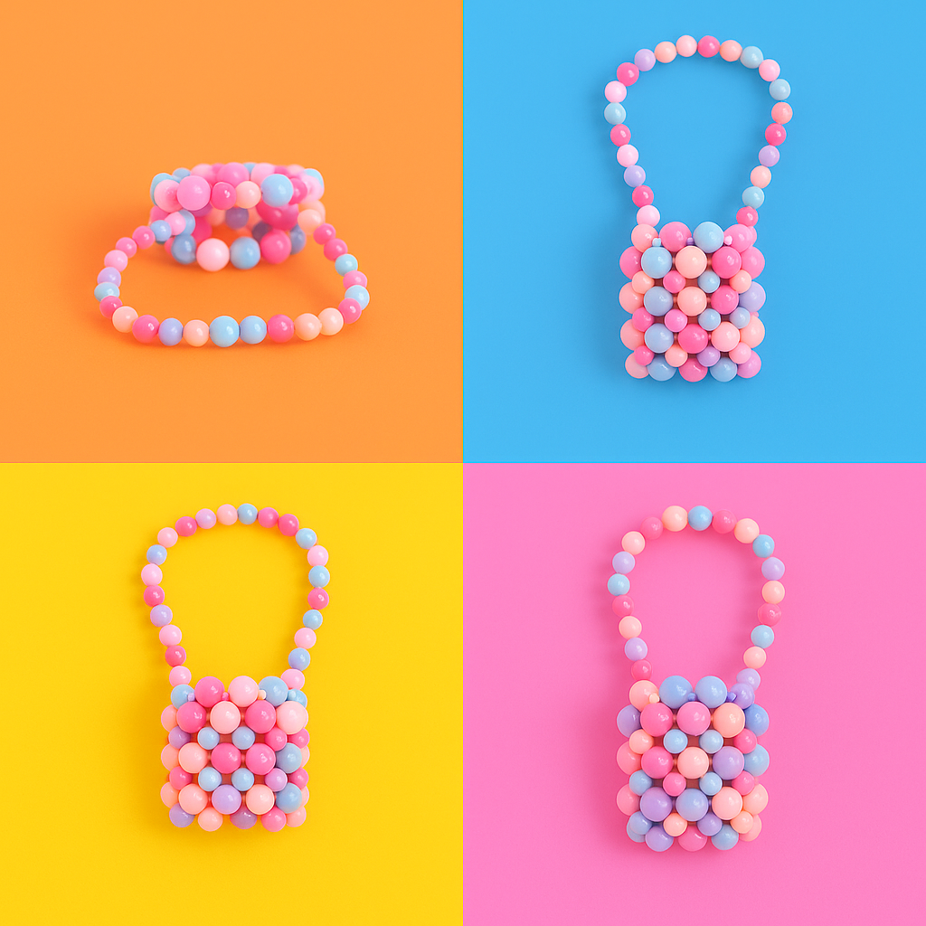 Colorful Acrylic Beaded Handbag – Mini 83x83mm