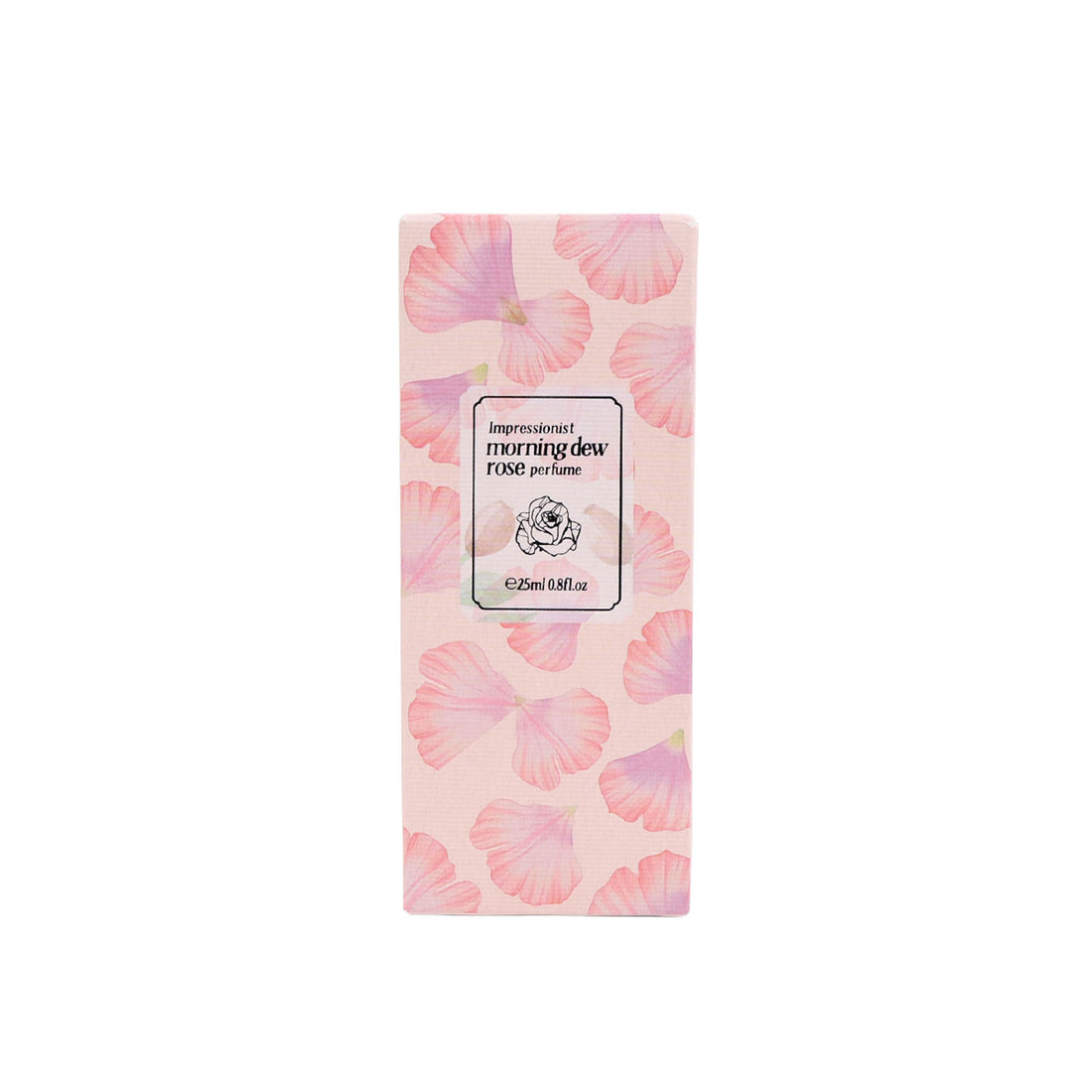 Impressionist morning dew rose perfume box with pink flower pattern