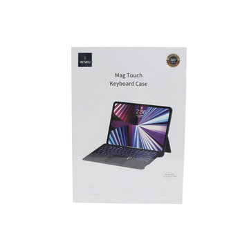 MAG TOUCH iPad keyboard case with folio stand, dark fabric keys