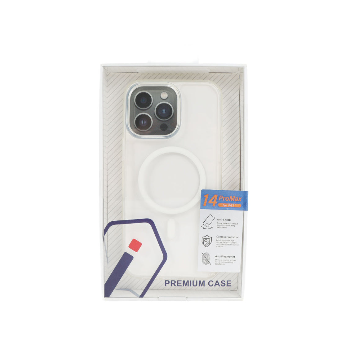 Premium phone case packaging for 14 Pro Max with circular ring cover