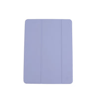 Blue folio protective case for iPad with smooth cover and hinge seam