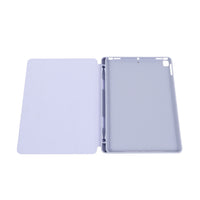 Tablet protective case with light purple folio and textured back panel