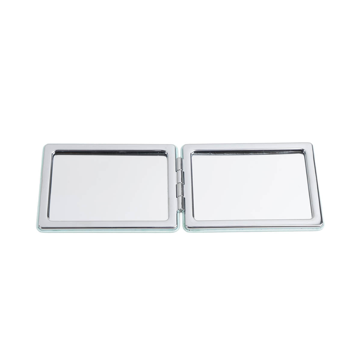 HiBobo double-sided small leather square mirror, open chrome frame