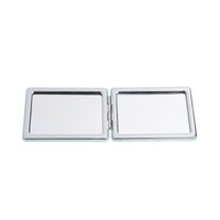 HiBobo double-sided small leather square mirror, open chrome frame
