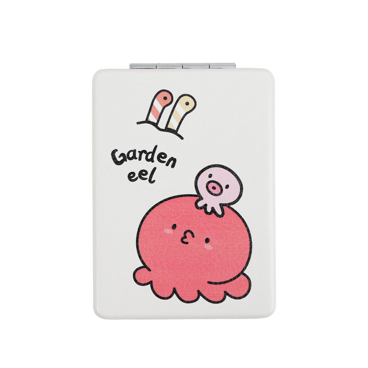 HiBobo square double-sided leather mirror with garden eel illustration