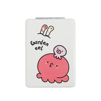 HiBobo square double-sided leather mirror with garden eel illustration
