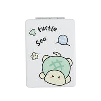 HiBobo square double-sided leather mirror with turtle and sea text