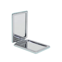HiBobo double-sided small leather square mirror, open hinge and blank face