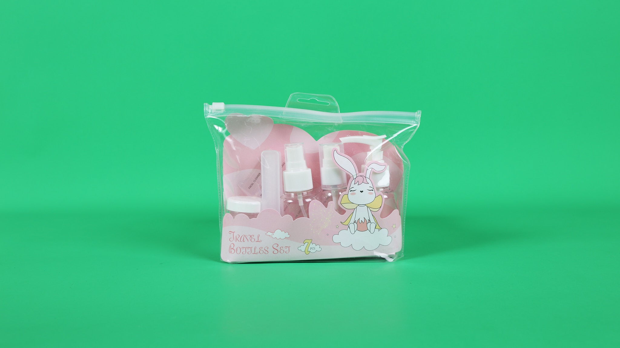 Elyce's fancy world rabbit travel empty bottle set 7 pieces set