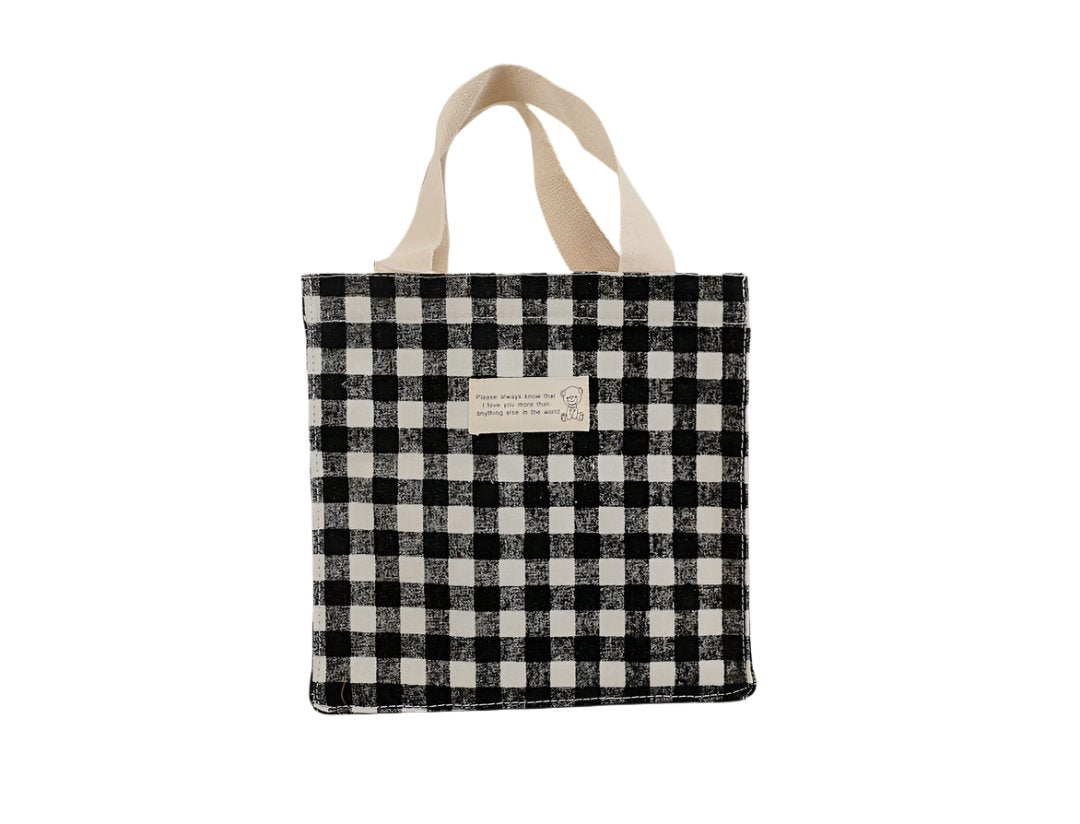 Fresh plaid hand bag lunch bag/Mixed