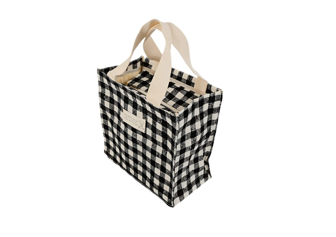 Fresh plaid hand bag lunch bag/Mixed