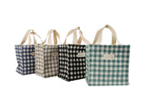 Fresh plaid hand bag lunch bag/Mixed