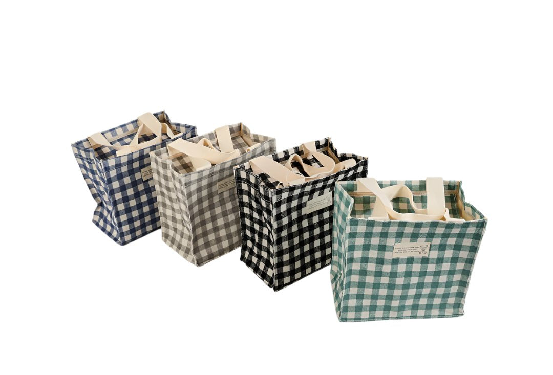 Fresh plaid hand bag lunch bag/Mixed