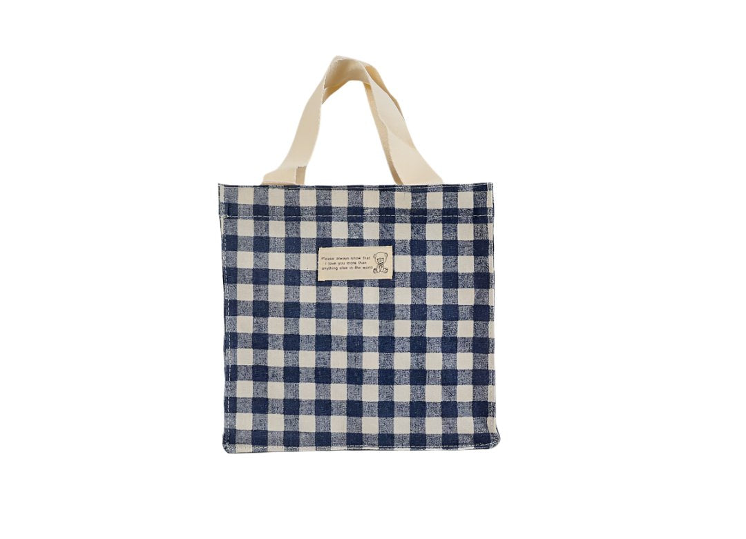 Fresh plaid hand bag lunch bag/Mixed