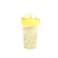 Yellow plastic 430ml sippy cup with drink spout and flip lid