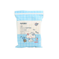 Double-sided cotton pads in blue check pouch, cartoon design; makeup cotton pads, 222 pcs