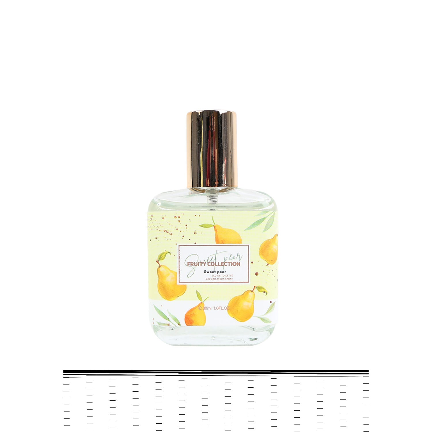 Sweet Pear eau de toilette perfume bottle, 30 ml, front label and glass shape