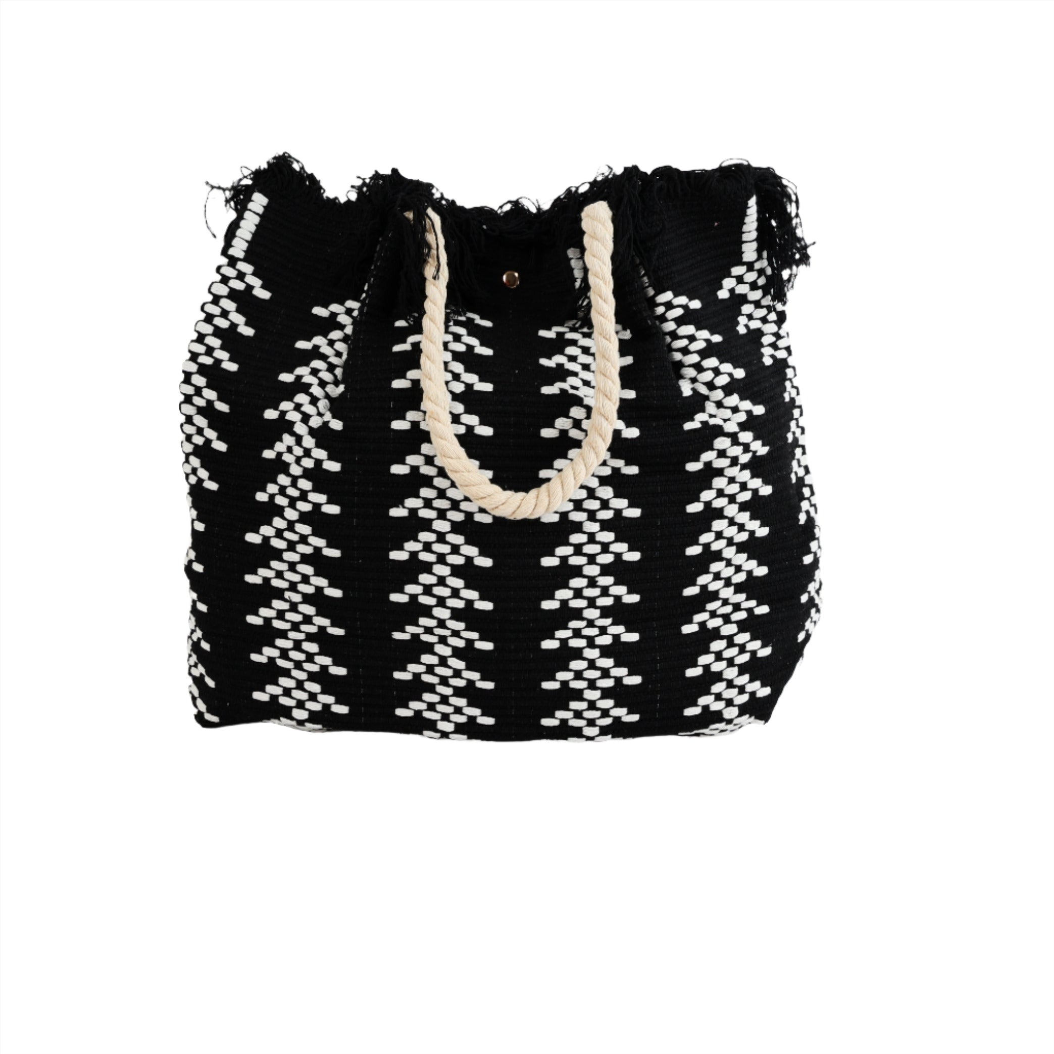 Mori knitted large canvas shoulder bag/mix