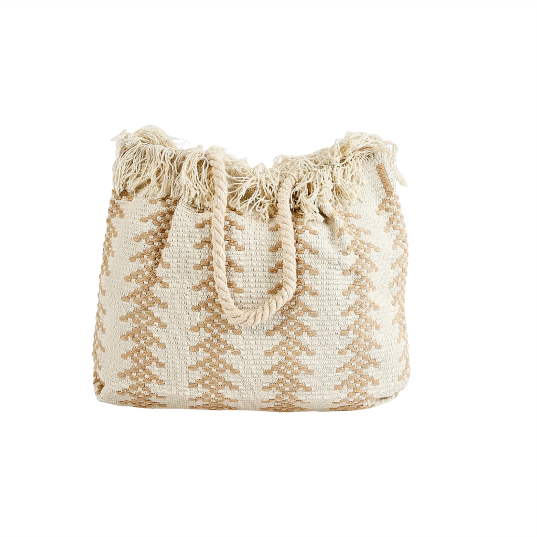 Mori knitted large canvas shoulder bag/mix