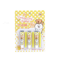 Dog-themed blowing rubber toy, MIDI 3-pack in yellow blister with three tubes.
