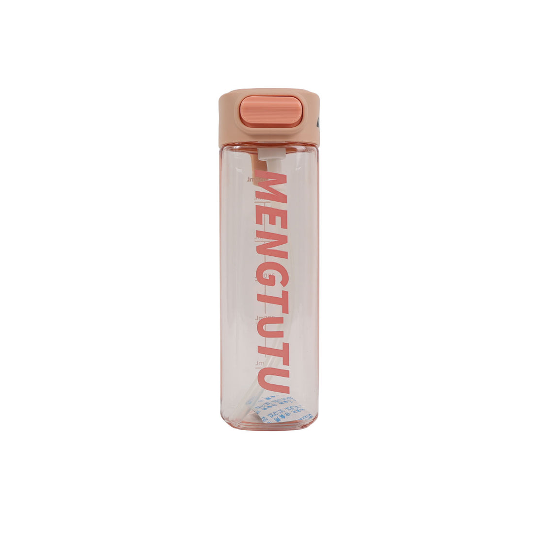 650 ml pink straw cup with flip lid and drinking straw