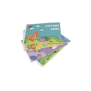 Dinosaur picture painting book, mixed cover set with blue, green, and purple designs