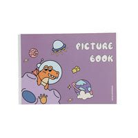 Dinosaur picture painting book cover in purple with cartoon dinosaurs and “PICTURE BOOK”