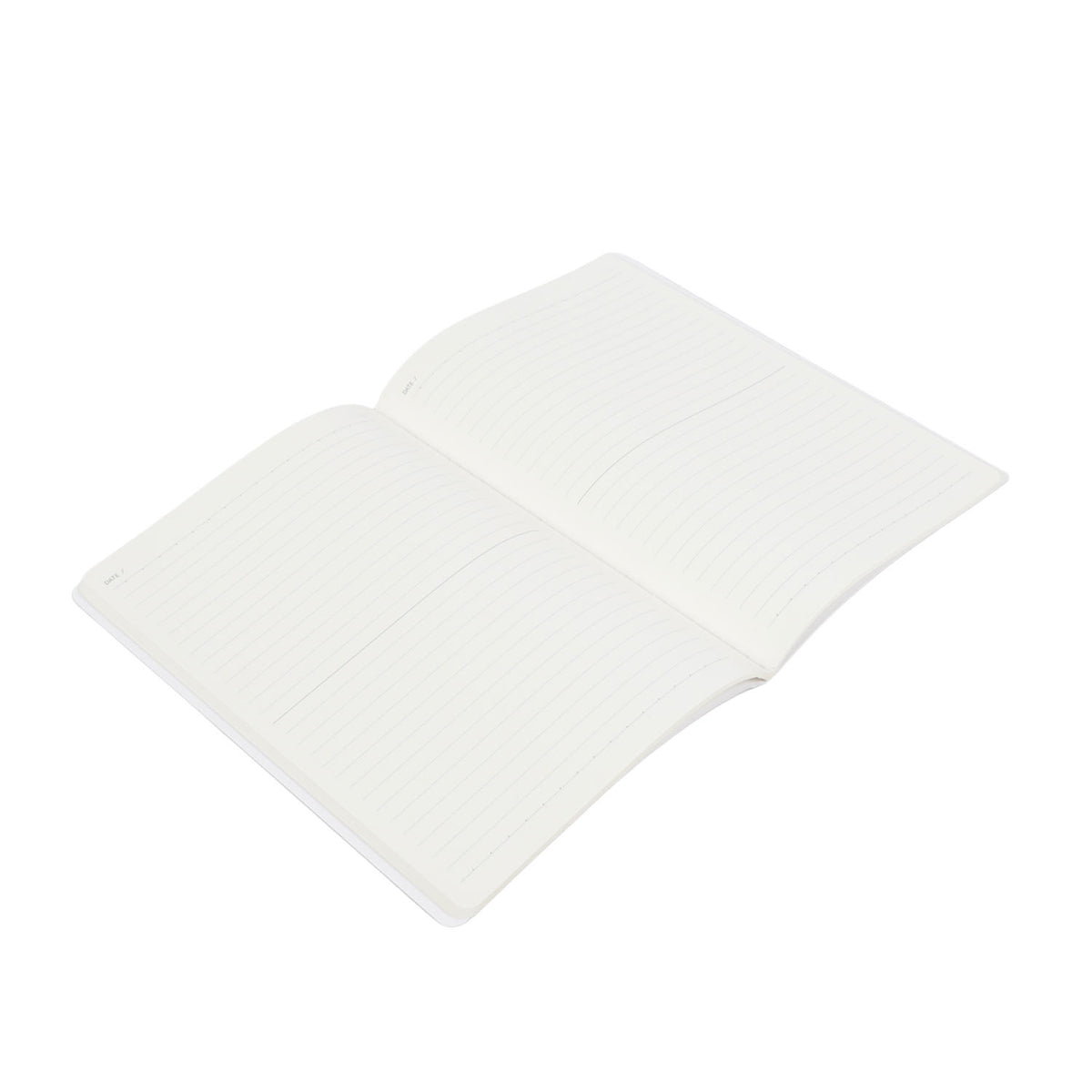 B5 line notebook with two white inner pages showing faint horizontal ruled lines